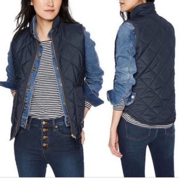 J. Crew Navy Blue Excursion Quilted Vest - Picture 1 of 10